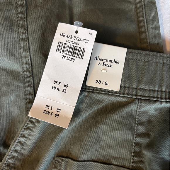 Abercrombie & Fitch relaxed green high rise cargo pants - Picture 4 of 6